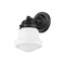 Z-Lite Vaughn 1 Light Wall Sconce, Matte Black & Matte Opal 735-1S-MB - alternate 3